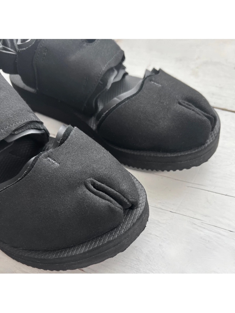 SUICOKE HAKU-ab Sandals Black Tabi Shoe Atop Dial Lacing System Split-Toe EU36.5 - Picture 7 of 12